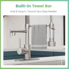 Testa dello spruzzatore del rubinetto da cucina - Testa dello spruzzatore del rubinetto a discesa con 15 adattatori, ugello dello spruzzatore del rubinetto estraibile, connettore della parte dello spruzzatore del rubinetto della cucina a singola funzione, nichel spazzolato