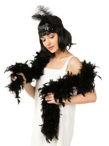 1 pieza Boa de plumas artificiales Chandelle de 2 yardas de largo, bufanda esponjosa natural, accesorio vibrante para fiesta de té, carnaval, fiesta de cumpleaños, boda, decoración, cabina de fotos, disfraz, baile, manualidades DIY