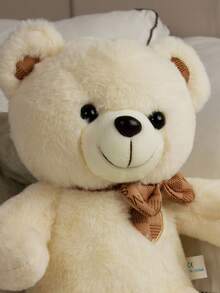1 pieza Oso de peluche ultra suave y lindo de 35cm, Oso de peluche con moño, regalo perfecto para cumpleaños/Navidad, Oso de peluche grande, regalo de oso de peluche, decoración navideña, decoración del hogar y regalo de cumpleaños/festival, suave y cómodo, Oso de peluche>Poliéster