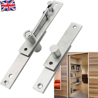 2x Heavy Duty 360° Rotating Hidden Bookcase Hinges Secret Door Pivot Hinges Set