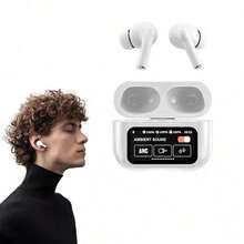 A9 PRO Wireless Earbuds, Visible Touch Screen Control,Noise Cancelling, Bluetooth 5.0, ANC, ENC, Hands-Free Calling, White - 白色 - 查看 11