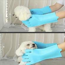 Pet Bathing Massage Gloves Silicone Soft Bristles Dog Grooming Brush For Cats And Small Animals - Multicolor - View 3