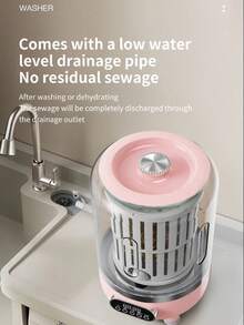 GENAI Mini mașină de spălat de 3L cu deshidratare și lumină UV, mașină de spălat portabilă pentru cămin, bebeluși și călătorii