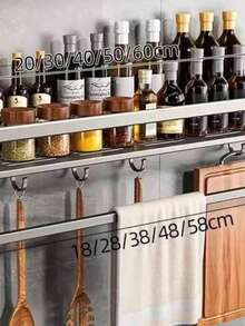 No - Drill Bathroom Storage Rack, Light Luxury Bathroom Wall - Mounted Organizer For Vanity, Restroom And Toilet