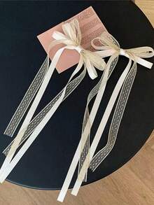 2 Stücke süße Ballettschleife Unsterblich Haarspangen, rosa Spitzenband Haarspangen mit Herz, vielseitiges Frauenhaaraccessoire