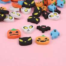 100 mini borrachas de Halloween, borrachas de Halloween, borrachas de lápis de morcego fantasma de abóbora para uso em grandes quantidades em enchimento de presentes, recompensas, enchimento de sacolas de presentes para festas de gostosuras ou travessuras, decoração de Halloween 100 peças