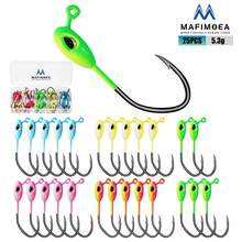MAFIMOEA 20/25/30 piezas Anzuelos de pesca de colores, anzuelos de pesca compatibles con varios cebos de gusano, adecuados para black bass, trucha, bagre - Pesca de agua dulce y salada