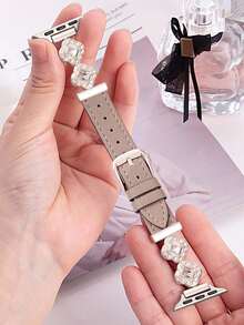 Bling Bling The Dazzling Jewelry Diamonds Complement The Noble And Elegant Young Ladies' For SE/Ultra3/2/1/S11/S10/S9/S8/S7/S6/S5/S4/S3/S2/1 Models. Luxury Faux Leather Band-Quick Release, Adjustable, Fits 38/40/41mm, 42/44/45/46/49mm Smartwatches, Women's For Apple Watch Band. - Multicolor - View 4