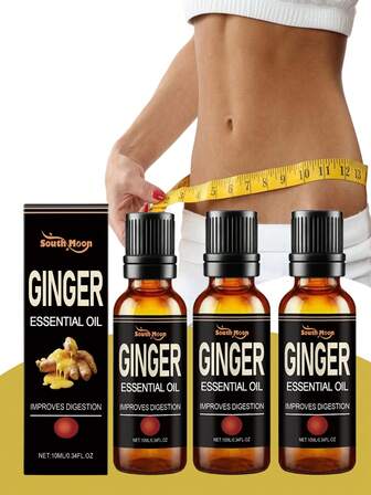3pcs Ginger Body Aromatherapy Essential Oil Nourishes The Body, Tightens The Skin, And Massages The Whole Body With Aromatherapy Essential Oil