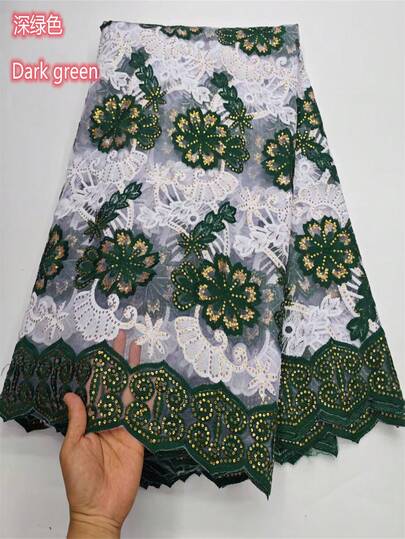 2026 Ultima Stoffa di Pizzo di Alta Qualità, Tessuto di Garza Africano di Lusso Nigeriano, Tessuto di Rete Francese a Due Colori, Tessuto di Pizzo di Latte Adatto per Matrimonio, Festa, Danza, 1 yard/5 yard