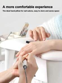 KAMUA Reposabrazos para manicura KAMUA: Reposabrazos en forma de U ajustable para técnicos de uñas - Disponible en 3 colores: negro, blanco y rosa de piel sintética PU para descanso de manos para manicuristas