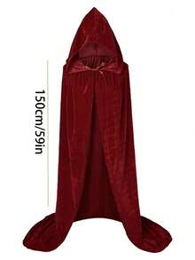 Capa de terciopelo de bruja para mujer, capa con capucha de Halloween, bata de fiesta de reina, adecuada para Halloween, bruja, diablo, vampiro, accesorios de disfraz medieval del Renacimiento