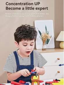 46pcs Kids Pretend Play Repair Tool Box Educational Assembly Toy Set, Includes Safety Helmet, Goggles, Realistic Repair Tools, Suitable For 3-12 Years Old Boys And Girls, Creative Gift For Christmas (Accessories Style Random)