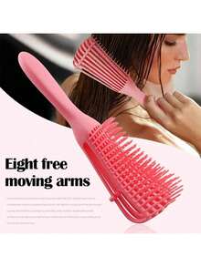 1pc Curl Defining Brush For Curly Hair – Upgraded Styling Brush With Flexible & Unique Design For Shaping Curls, Anti-Pull Detangling Comb For Men & Women, Ideal For Salon, Travel, And Daily Haircare - Multicolor - View 6