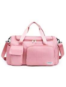 Trockene-Nasse-Trennung Sport Fitness Tasche mit großer Kapazität, Reisetasche, wasserdichte Handtasche, Sporttasche mit Schuhfach und nass-trocken Aufbewahrungsfächern für Herren und Damen, faltbare Kulturtasche, Wochenendtasche, Collegetasche, Urlaubstasche, Krankenhaustasche für Urlaub und Outdoor-Aktivitäten wie Skifahren - Pink - Übersicht 2