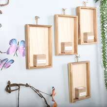 1 Stück nordischer Stil massiv Holz Wandhänger, multifunktionale Aufbewahrungsablage + Hanffaser Blumentasche, Balkon & Wohnzimmer Ecke Wanddekoration, dient auch als Mini-Pflanzer & kreative Fotorahmen, Raumdekoration, Schlafzimmerdekoration, Heimdekoration, Schlafzimmerzubehör, Wandfotorahmen, Hochzeitsdekoration.