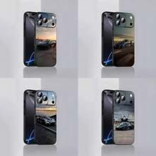 Custodia per telefono in morbido silicone nera con motivo auto sportiva , adatta per iPhone 17, 16, 15, 14, 13, 12, Pro, Max, Plus, E, SE4, Air, Mini