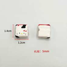 Sanrio Beads Of Dopamine Drip Oil Alloy Hand-Painted Large Hole Beads DIY Bracelet Cute KT Apple Versatile Accessories Finished Product