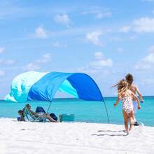 World's Best Beach Shade, The Original Wind-Powered Beach Canopy, Provides 150 Sq. Ft. Of Shade, Compact & Easy To Carry, Sets Up In 3 Minutes, Wind Assist Included - 藍色 - 查看 1