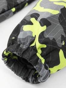 Kids' Casual Loose Camo Waterproof Windbreaker Hooded Jacket - Yellow - View 5