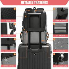 Mochila Impermeable y Durable para Laptop - Multifuncional, Ideal para Viajes y Negocios, Unisex Adulto - Negro - Ver 6