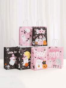 12/24/36 buc Pungi de ambalare cu model de dovleac fantomă drăguț de Halloween, Pungi de cadou colorate cu mânere, Potrivite pentru cadouri de Halloween, Cadouri de petrecere, Pungi de cadouri cu amănuntul, Pungi de cumpărături, Pungi de cadouri pentru petreceri de familie și prieteni, Pungi de cadouri cu atmosferă de Halloween, Cadouri rafinate de înaltă calitate pentru bomboane de Halloween - Multicolor - Vizualizare 6