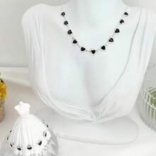 Kit Of 2 Heart-Shaped Bracelets And Necklaces, Colored , 925 Silver Plated - 黑色 - 查看 4