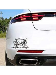 Peeking Cow Car Decal – Cute Animal Vinyl Sticker For Rear Window Or Bumper, Self-Adhesive, Glossy Finish, Black Outline Design, Perfect For Farm Vehicles Or Automotive Decor, Vehicle Decals And Sticker - one-size - View 9