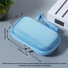 1 pieza Estuche protector de cámara digital de tarjeta pequeña, Estuche de cámara CCD mini, Bolsa de almacenamiento de auriculares con cremallera, Estuche para auriculares inalámbricos y organizador de cables, Organizador electrónico impermeable y portátil para viajes, para tecnología, para mujeres y para hombres