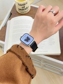 1条真皮表带，兼容，女士款，金色、黑色、银色可选，运动型，适用于38mm、40mm、41mm、42mm、44mm、45mm、46mm、49mm表盘，兼容 Ultra 10/9/8/7/6/5/4/3/2/1 SE系列 - 黑金色 - 查看 2