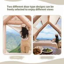Hot Tent Inflatable Camping Tent Easy Setup 4 Season Glamping Tent With High Performance Inflatable Structure 4-6 Persons Waterproof Windproof Outdoor Self-Supporting Blow Up Tent Air Tent Portable House Hiking Fishing Tailgating - Yellow - View 4
