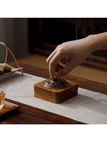 A Solid Color Walnut Incense Burner - Dragon And Phoenix Cover Walnut Zen Tea Ceremony Incense Burner Home Decoration Chinese Style Indoor Agarwood Spice Aromatherapy Hollow With Cover Incense Holder Bottom Gifts Birthday Graduation