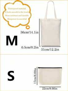 10/5/1 szt. Modna torba w jednolitym kolorze, beżowo-czarna, wielokrotnego użytku płócienna torba na zakupy, unisexowa składana torebka podróżna, duża pojemność, damska płócienna torba na ramię, prosty plecak studencki/szkolny, duży organizer na dokumenty podróżne