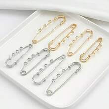 5pcs Iron 3-Hole 5-Hole Extra-Large Brooch Pins, Suitable For Brooch DIY School Office Accessories Shirts Jacket Jewelry Christmas Halloween Clothes Pin Funny Cute Teacher Gifts Costume Accessories Bag Charms