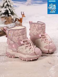 A Pair Winter Boots For Kids Girl Warm Plush Lining Waterproof Anti-Slip Snow Boots For Kids Girl Slip-On Design Suitable For Toddlers And Older Kids. Ideal For Snow Play, Rainy Day Outings, School, And Daily Casual Occasions.