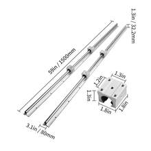 Linear Guide Rail Set, SBR16 1500mm, 2 PCS 59 In/1500 Mm SBR16 Guide Rails And 4 PCS SBR16UU Slide Blocks, Linear Rails And Bearings Kit For Automated Machines DIY Project CNC Router Machines - 銀色 - 查看 10
