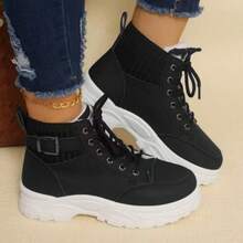 Stylish Personalized Winter Boots For Women - Adorable Spicy Girl Mid-Length Snow Boots, Cozy And Warm,Fluffy Boots - Black - View 1