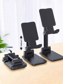 1 Stück faltbarer Handyhalter, verstellbarer Tablet-Ständer für den Schreibtisch, tragbarer Desktop-Handyhalter, universelle freihändige Halterung, zusammenklappbare Wiege-Dockingstation, Bürozubehör, perfekt für Videoanrufe und Filme schauen, tolles Technik-Geschenk zu Halloween, Weihnachten