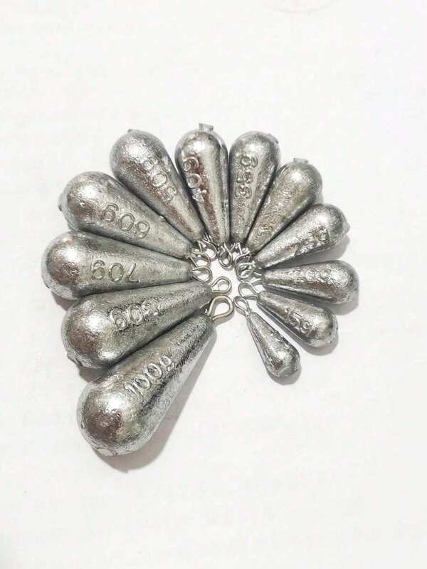 Fishing Accessories, Sea Fishing & River Fishing, Water Drop Shaped Lead Sinkers, 10g To 120g Heavy Weight, Fishing Weights