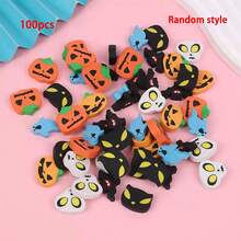 100 mini borrachas de Halloween, borrachas de Halloween, borrachas de lápis de morcego fantasma de abóbora para uso em grandes quantidades em enchimento de presentes, recompensas, enchimento de sacolas de presentes para festas de gostosuras ou travessuras, decoração de Halloween 100 peças