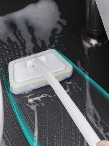 1 set de perie de duș cu mâner lung, perie de cadă cu mâner lung, perie de curățare a dușului, perie de curățare a gresie și podelei, lavetă de frecat pentru baie și lavetă din microfibră, soluție de curățat pereți pentru podele, pereți, tavane, lavete de curățare reutilizabile