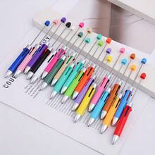 24 Pcs 4-In-1 Plastic Beadable Pens - Multicolor Retractable Bead Pen Set, 4-Color Ballpoint DIY Supplies, Office School Teacher Materials, Fashion Back-To-School Gift For Women & Teen Girls - Màu sắc hỗn hợp - Xem 2