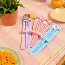 1pc Sanrio Series Funny Chopsticks, Cartoon Chopsticks Hello Kitty, Melody, Kuromi, Material, Anti-Slip Anti-Mold Chopsticks, Portable Dining And Party Utensils - Multicolor - View 7