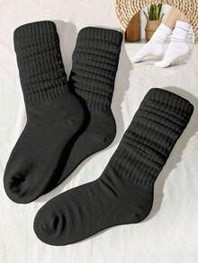 1/3/5/6 Paar Damen Overknee Strümpfe, Oberschenkel Socken, Rundhalssocken, einfarbige Kalbsledersocken, Strumpfhalter Socken, einfach und für alle Jahreszeiten geeignet, sehr passend für den täglichen Gebrauch