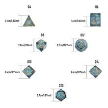 7pcs Set Transparent Reflective Resin Polyhedral Dice, Suitable For Outdoor Games, Board Games, Holiday Gifts, Includes Gift Box