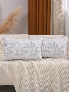 Decorative Grey Geometric Jacquard Throw Pillow Cover For Living Room, Bedroom, Sofa,Fall Decor,Autumn Decor,Room Decor - Grey - View 12