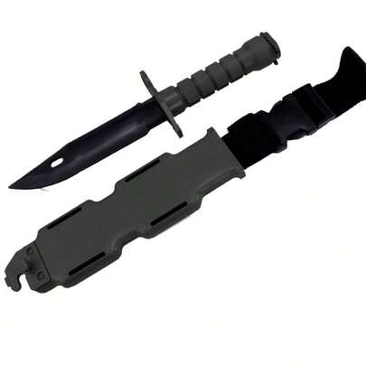 1pc M9 Toy - Outdoor Training Knife - Movie Prop - Cosplay Prop - Real Person CS Prop Toy - Birthday Gift - Christmas Gift - Perfect Gift - Toy, Suitable For Cosplay, Rubber Material