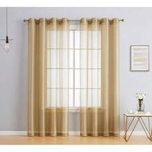 2 Cortinas de Gasa semitransparentes con Ojales para recámara y Sala de Estar (54 Pulgadas de Ancho x 84 Pulgadas de Largo, Gris Plateado) - Negro - Ver 1