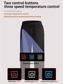 Herren Lässig einfarbige beheizte Lange Hose mit 8 Heizzonen, Einzelsteuerung, Wärmeschutz für den Winter