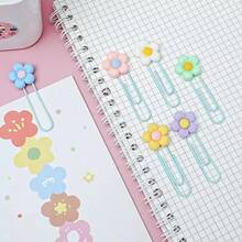 30/27/9/6/5 clipes de papel criativos em formato de flor, marcadores de página fofos de PVC, clipes de fichário para artigos de escritório e papelaria para decorar vários livros - Multicolorido - Ver 4